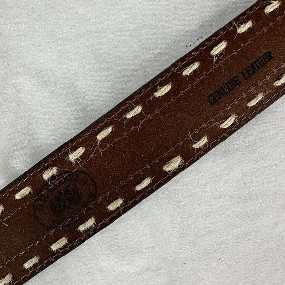 DBL Barrel Mens Fine Genuine Leather Goods Belt Brown Black Casual Adjustable 46 - Picture 6 of 9